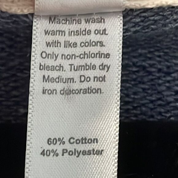 TEEMAX navy French terry “San Francisco” cropped top size Large - Picture 9 of 9